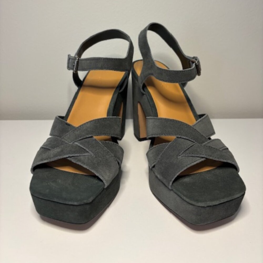 Splendid Platform Sandals - Dark Gray Suede (Size 9.5 Women's)